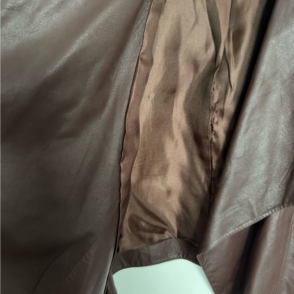 Neiman Marcus Brown Leather Jacket M - image 3